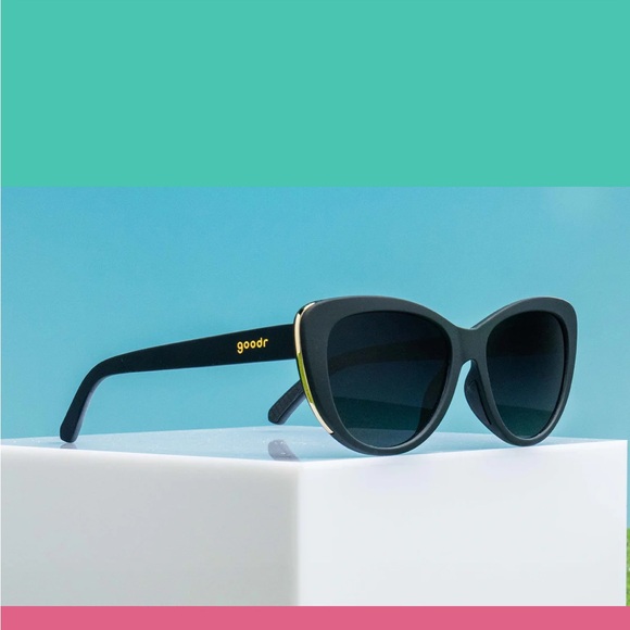 Goodr Black/Dark Gray Gold Accents Women's Sunglasses - Picture 9 of 9